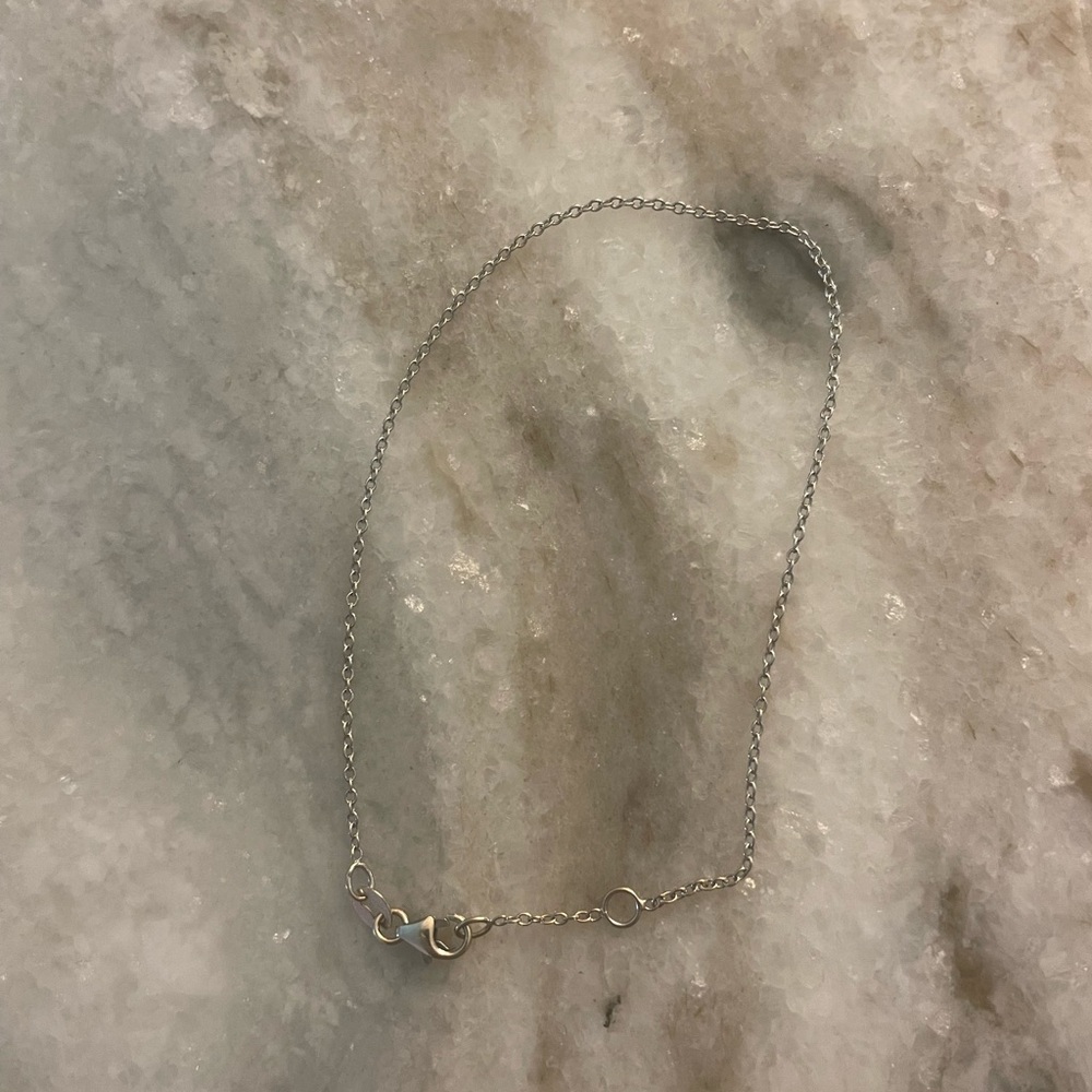Baby Gold 14k white gold cable chain adjustable bracelet